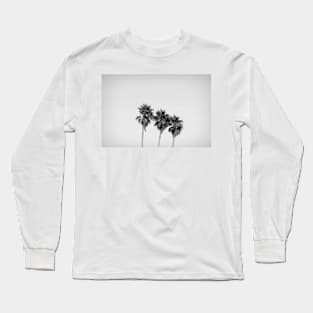 Low Angle View Of Three Palm Trees Long Sleeve T-Shirt